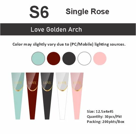 S6 Love Golden Arch "Single Rose Packing"