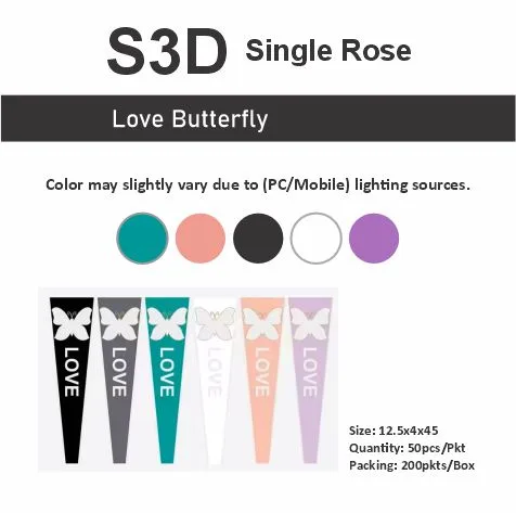 S3D Love Butterfly "Single Rose Packing"