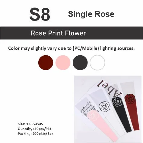 S8 Rose Print Flower "Single Rose Packing"