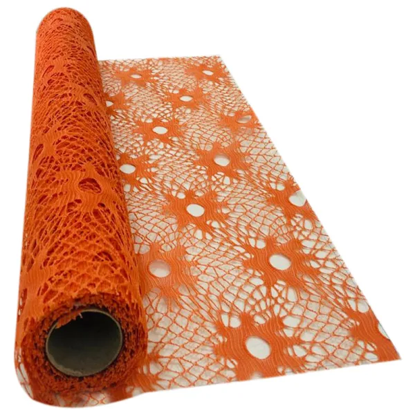 ORANGE SPIDER NET FABRIC