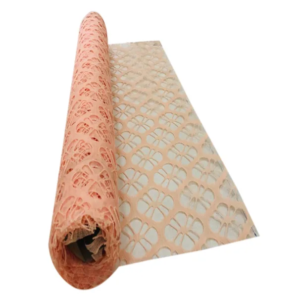 PEACH PENTAGON SPIDER NET FABRIC