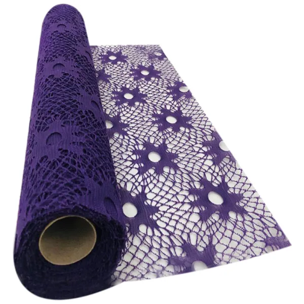 PURPLE FLOWER SPIDER NET FABRIC